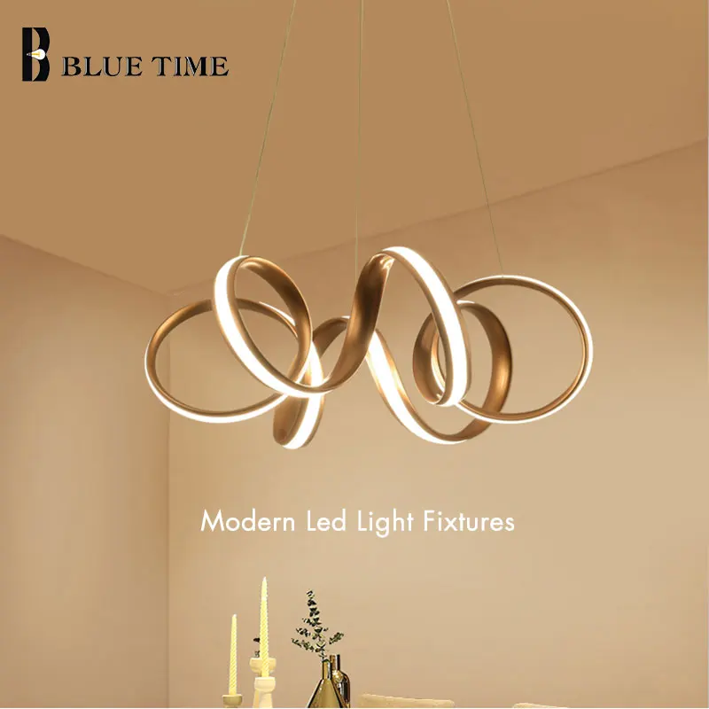 Золотой корпус LED люстра освещение для спальни гостиной столовой кабинет