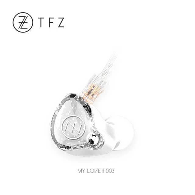 003-White TFZ My Love II Динамический драйвер 2pin HiFi наушники-вкладыши Audiophile IEMs HI-RES стандарт 3,5 мм разъем для mp3 и смартфона - Цвет: 003-White