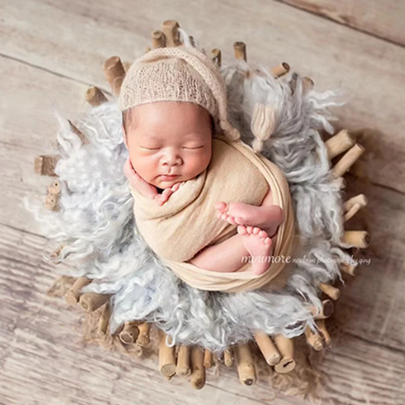 Креативный ручной работы деревянный newbornphoto реквизит infantile Гладкий филиал для