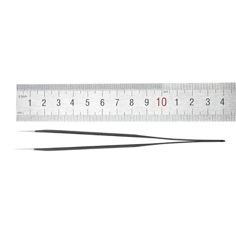 1PC Anti-Static Straight Tip ESD Tweezers Antimagnetic Forceps Carbon Steel Tweezers For Electronics Chemical Industrial Tweezer