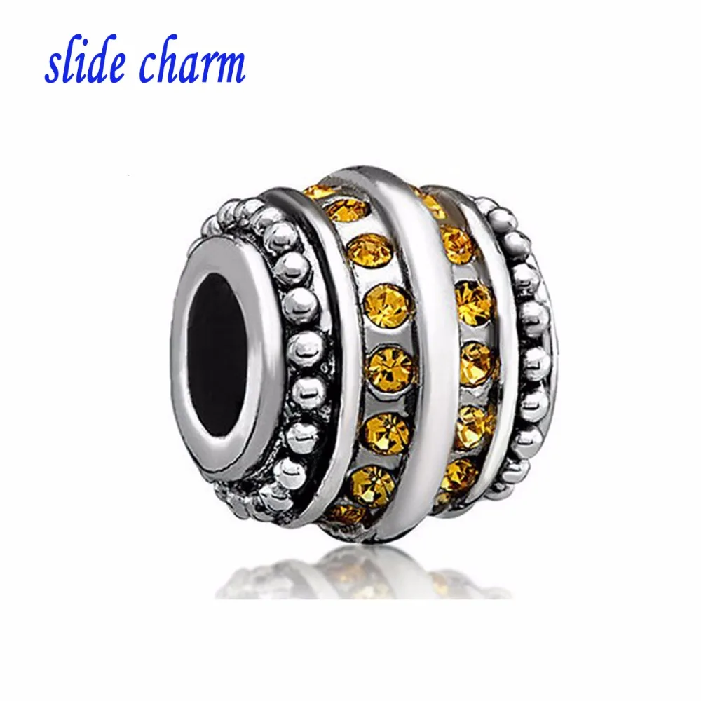 Горка очарование бесплатная доставка желтый Bling Викторианский Шарм бисера fit Pandora