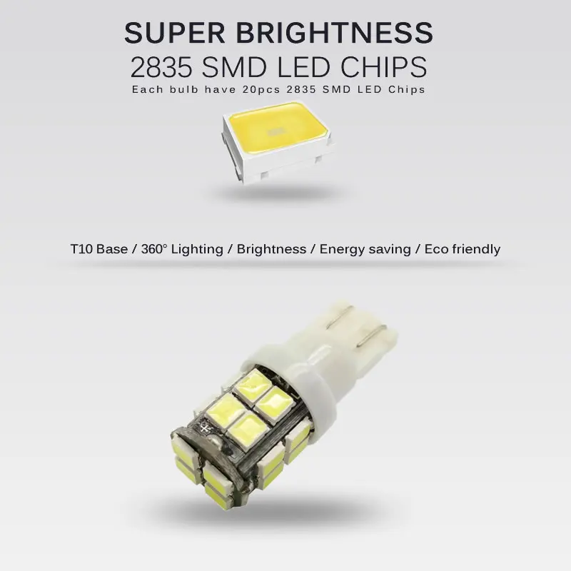 4 x W5W T10 Автомобильный светодиодный фонарь 20SMD 2835 168 194 боковые габаритные огни Карта Поворотная сигнальная лампа белый синий желтый(янтарный) зеленый лед синий красный