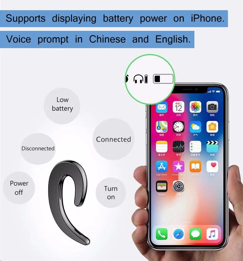 Беспроводные наушники Bluetooth V4.1 с костной проводимостью стереонаушники для