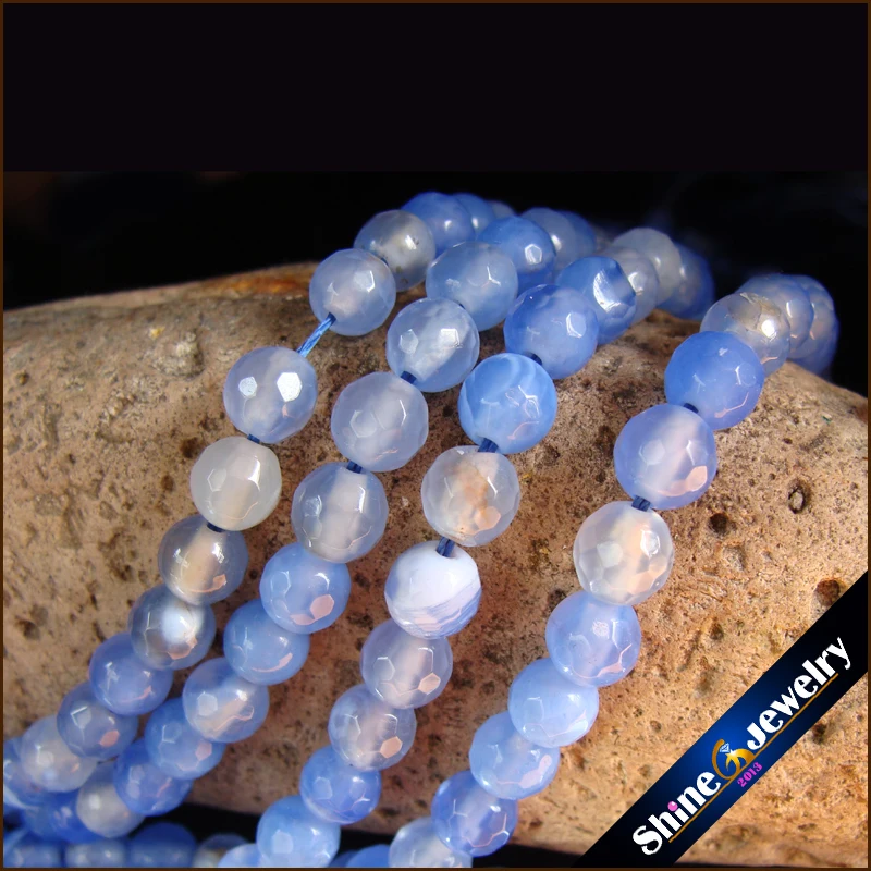 Оптовая продажа 6 мм ярко-голубые блестящие круглые бусины размером 15 дюймов