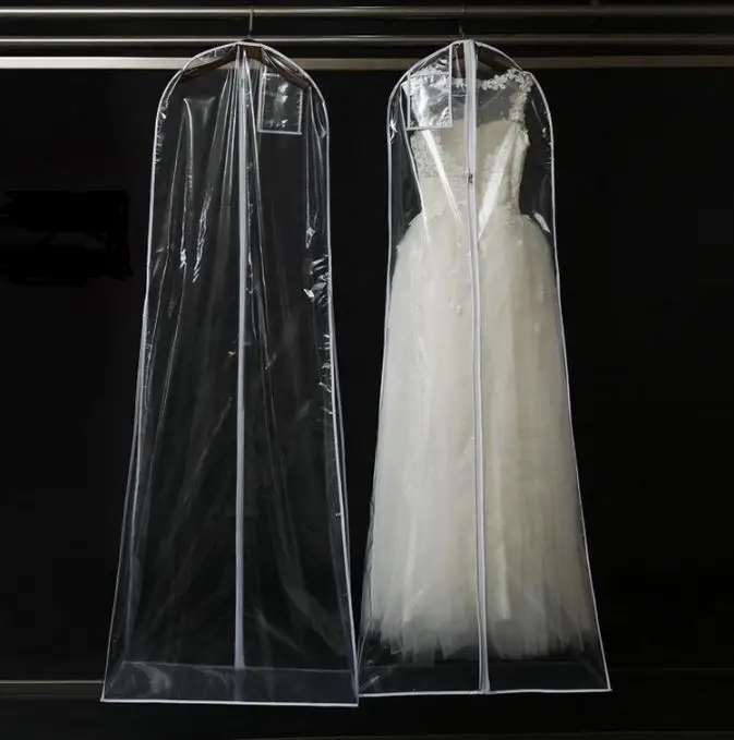 

Transparent Wedding Dress Dust Cover Omniseal Extra Large Waterproof PVC Solid Wedding Garment Storage Bag Size S/M/L SN1459