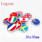 Автомобиль Круглый Стиль 36x36 мм Металл Швейцария Швеция Россия Франция Германия Италия Канада Флаг США череп наклейка эмблема 1 шт.лот