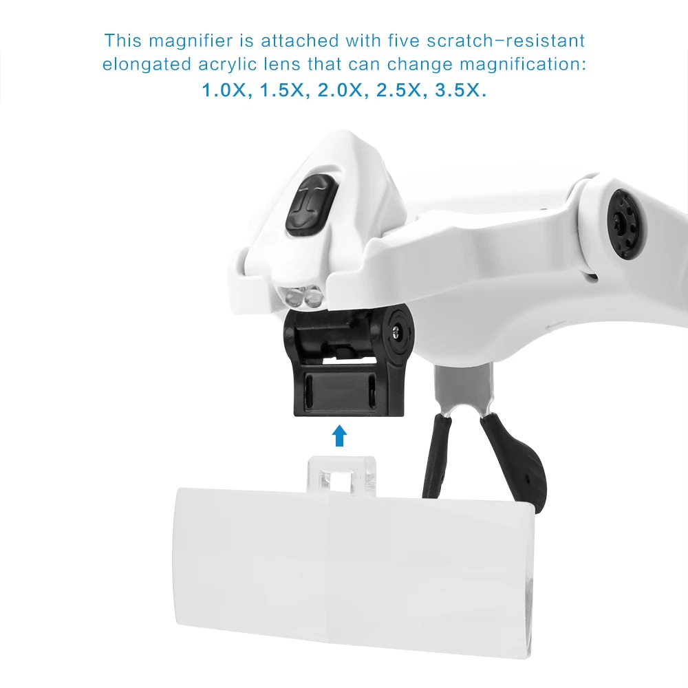 Lemonbest 2 светодиодный козырек Лупа Стекло es увеличительное ремонт Ювелирная