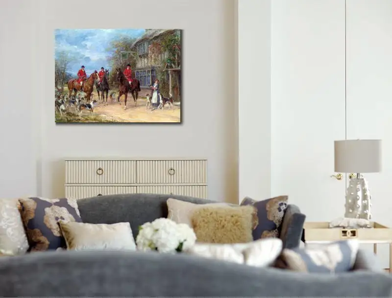 Beste Landschappen Art Heywood Hardy Olieverfschilderijen Reproductie EEN Halt Op De Herberg Handgeschilderde Wall Decor