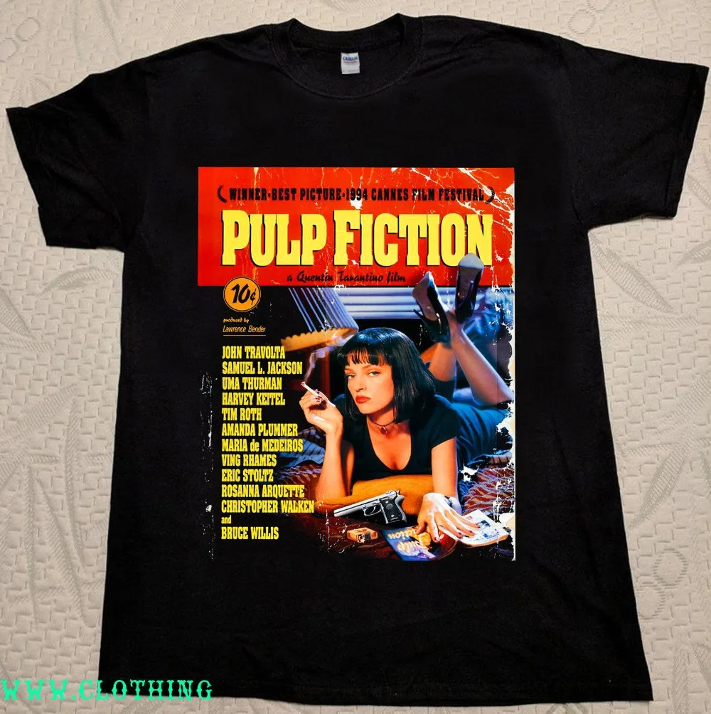 

Vintage 1994 Pulp Fiction Shirt Rare Black S-M-L-Xl-Xxl-Xxxl Brand Man T Shirt New Tee Cotton Clothes Printed T Shirts