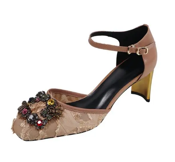 

Новинка; Фирменный дизайн; Летние туфли-лодочки; Роскошные босоножки на высоком каблуке, украшенные стразами; Женские сандалии-гладиаторы с...