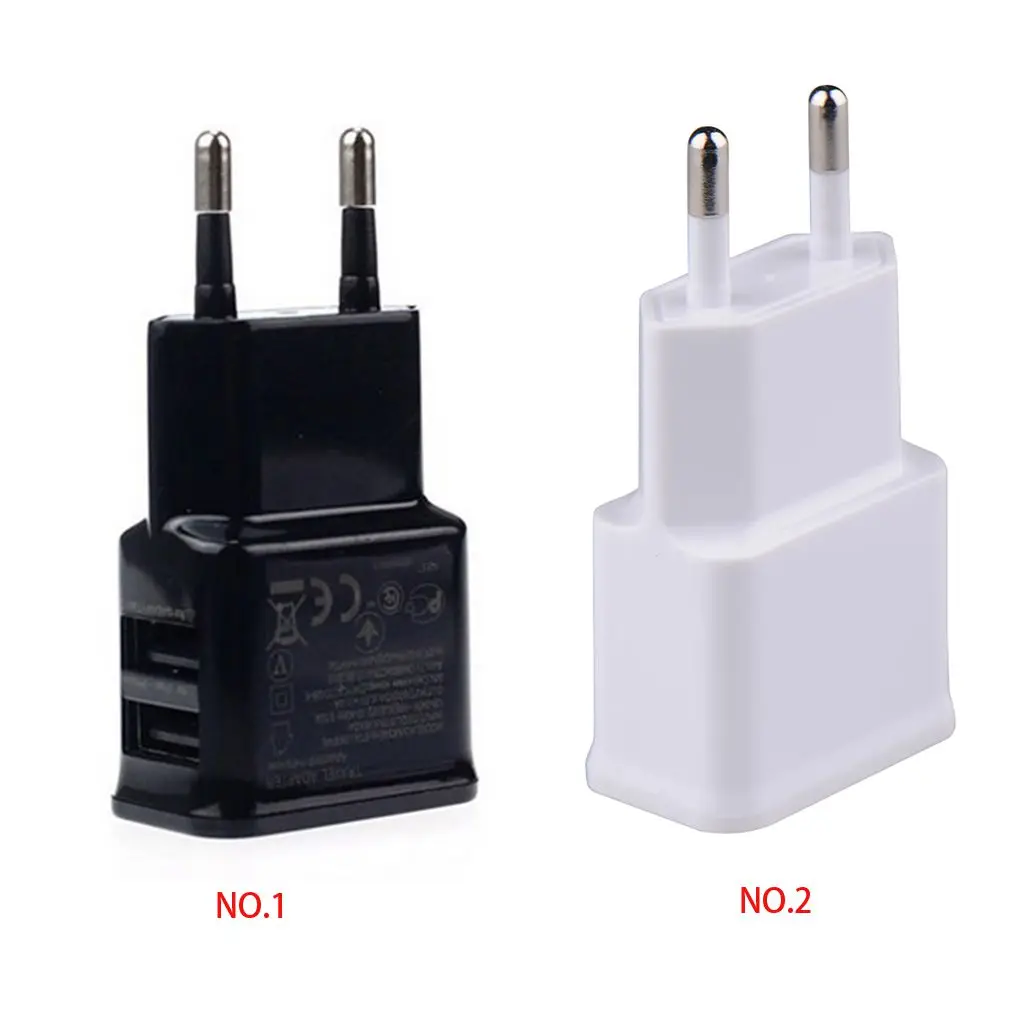 Универсальное зарядное устройство для мобильного телефона с двумя USB разъемами европейского стандарта, 5 В, 2 А, зарядное устройство для путешествий, зарядное устройство для iPhone, Android