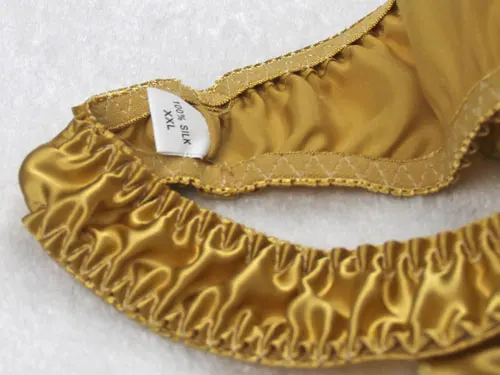 100% шелк тутового шелкопряда мужские стринги сексуальные чистый плюс размер T