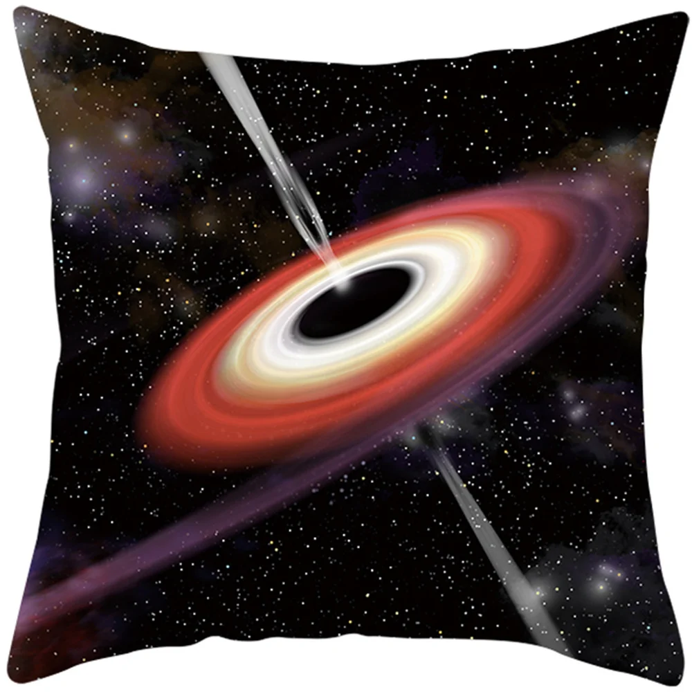 18'Inch Black Hole Cushion Cover Universe Galaxy Pillow Polyester Peach Skin Mysterious Sofa Bed Car Decor | Дом и сад