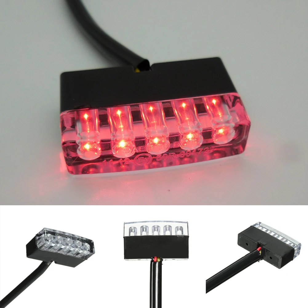 Универсальный 12 V Мотоцикл Скутер Квадроцикл мини 5 светодиодный красный задний