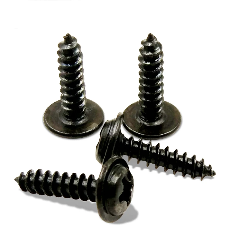 Наконечник сковороды 150PCS M2.3*4/5/6/8/10/12 Круглый с саморезом черный/с