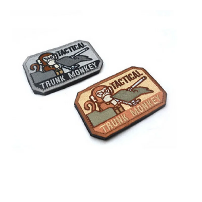 

3D Embroidery Armband Loop And Hook Tactical Monkey Tank Tactics Monkey Embroidery Patches Magic Armband Package Stickers