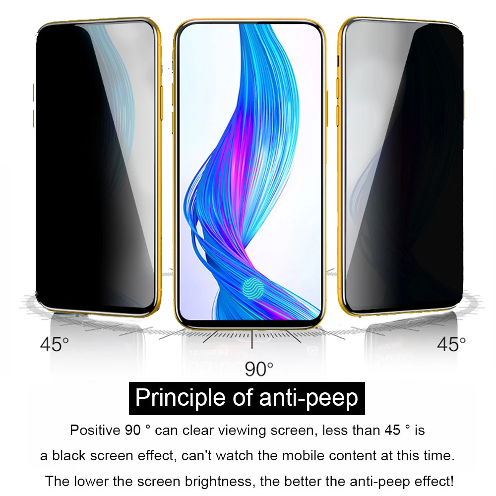 Полная защита экрана для OPPO A3s A5 A5s A7 A7x A8 A9 A31 A91 2020 A9X A11 A11X A52 A83 A92s Анти шпион 9H