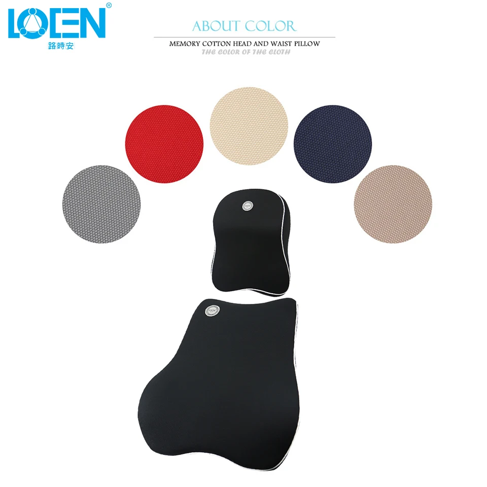 LOEN High Grade Space Memory Foam Car Lumbar Support Pillow Auto Neck Headrest Breathable Flax Cloth | Автомобили и мотоциклы