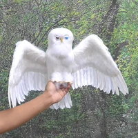 new white simulation owl toy polyethylene furs wings owl doll gift about 40cm 2136