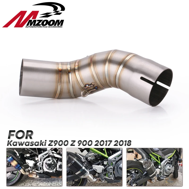 

Motorcycle Exhaust Middle Pipe Link Pipe Slip On Section Muffler for motorcycle For Kawasaki Z900 2017 2018 2019
