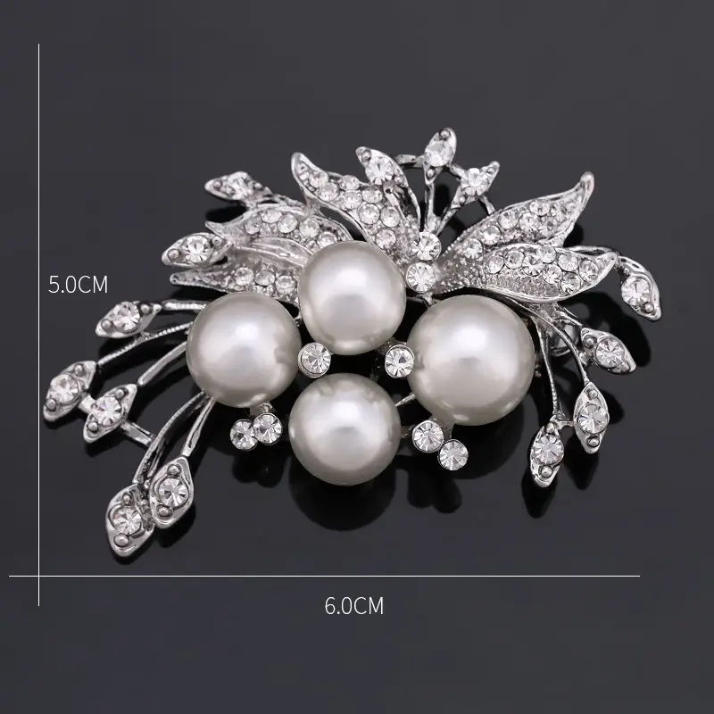 XD1323 silver Прямая с фабрики, стразы и имитация жемчуга, модный цветок, лист и брошь «олень», булавки для женщин, различные дизайны - Окраска металла: XD1323 silver