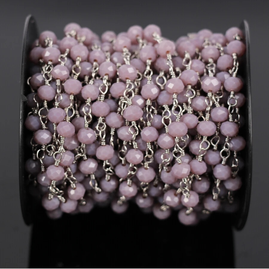 5 метров стеклянная ограненная круглая проволочная обмотанная бисером