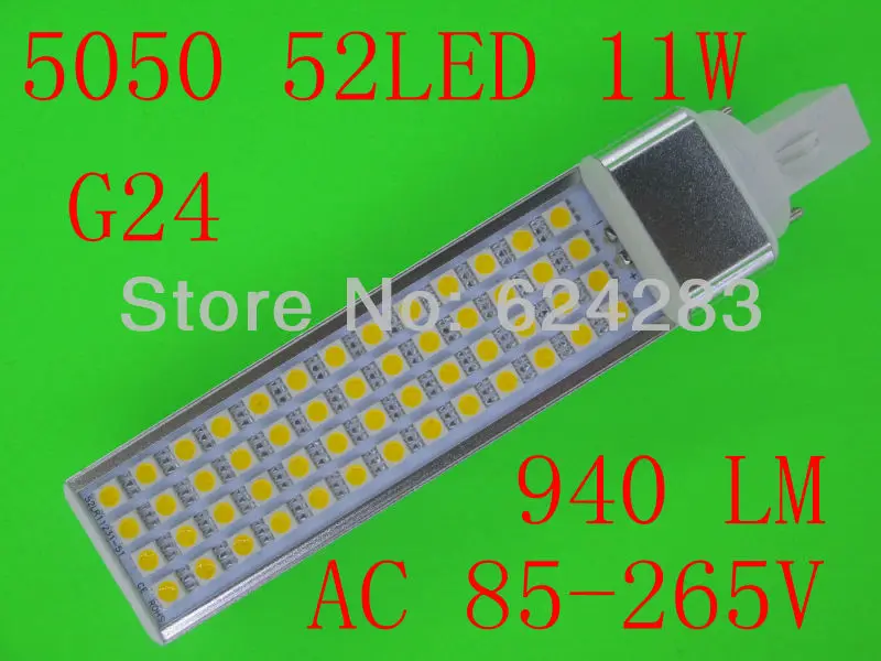D50 Светодиодная лампа 11 Вт 5050 SMD 52 LED E27 G23 G24 4Pins для кукурузы холодный белый/теплый
