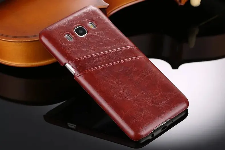 Luxury Leather case For Samsung Galaxy J3 J5 2016 Hard Card Protecive back cover for samsung phone shell |