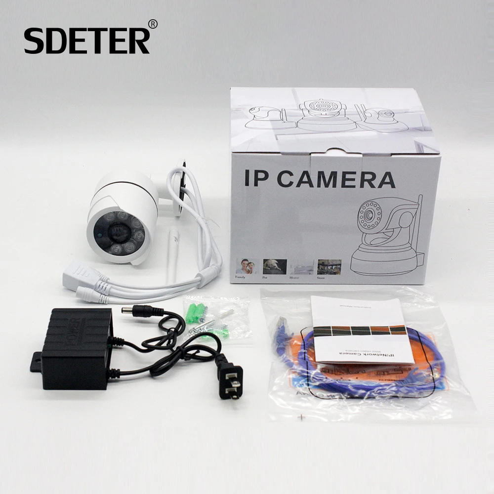 SDETER наружная Водонепроницаемая беспроводная ip-камера-wifi пуля камера безопасности Встроенная 16G карта памяти CCTV камера ИК движения обнаруживает