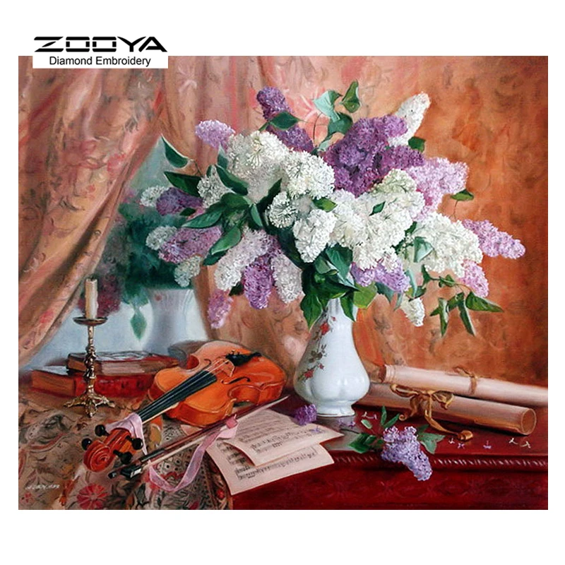 Алмазная вышивка ZOOYA 5D алмазная живопись сделай сам цветок гиацинт и скрипка