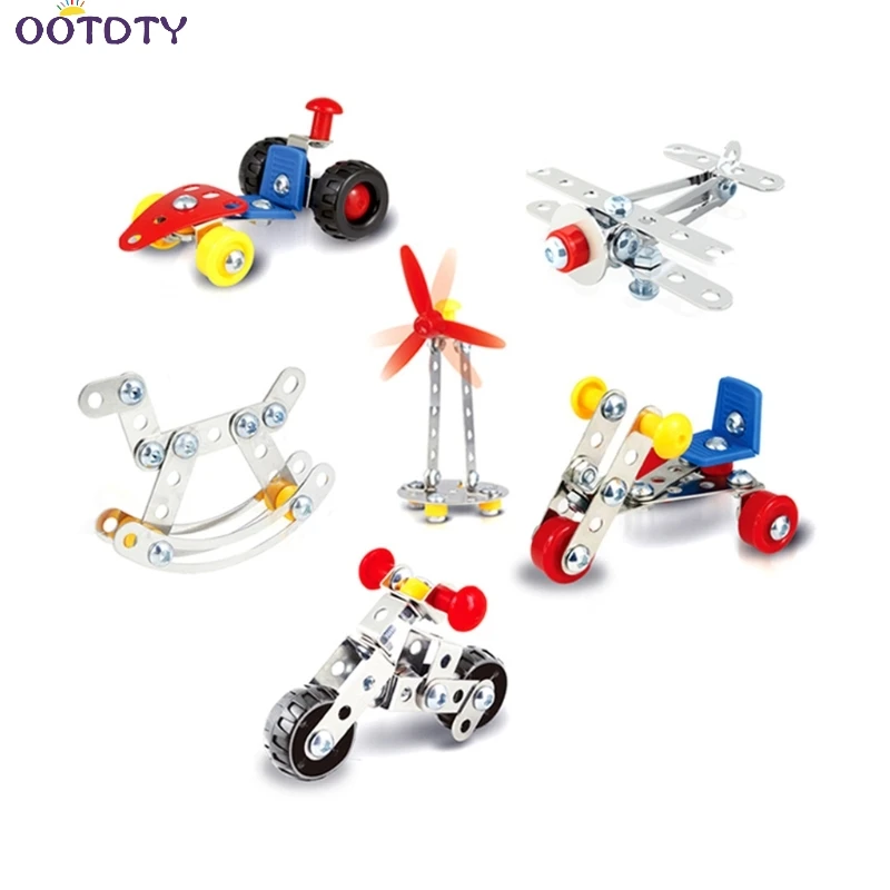 Металл сборки конек формы здания Конструкторы строительство Детские