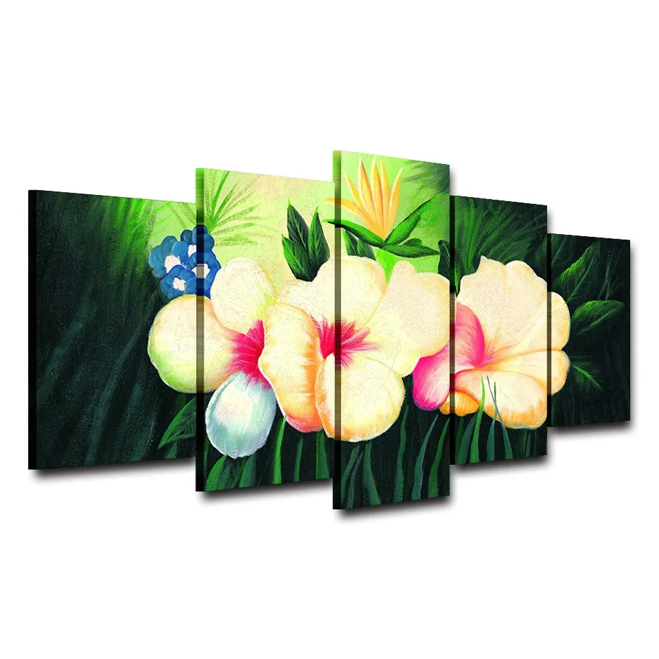 

Painting Wall Pictures Home Decor Living Room 5 Panel Elegant Yellow Flowers HD Printed Modern Canvas Art Modular Poster Frame