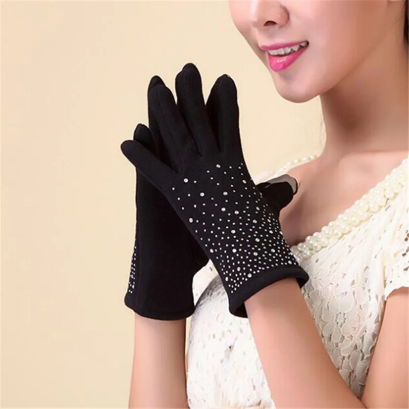G030 Black VISNXGI кашемировые женские перчатки зима-осень теплые винтажные модные перчатки в подарок модные теплые варежки - Цвет: G030 Black