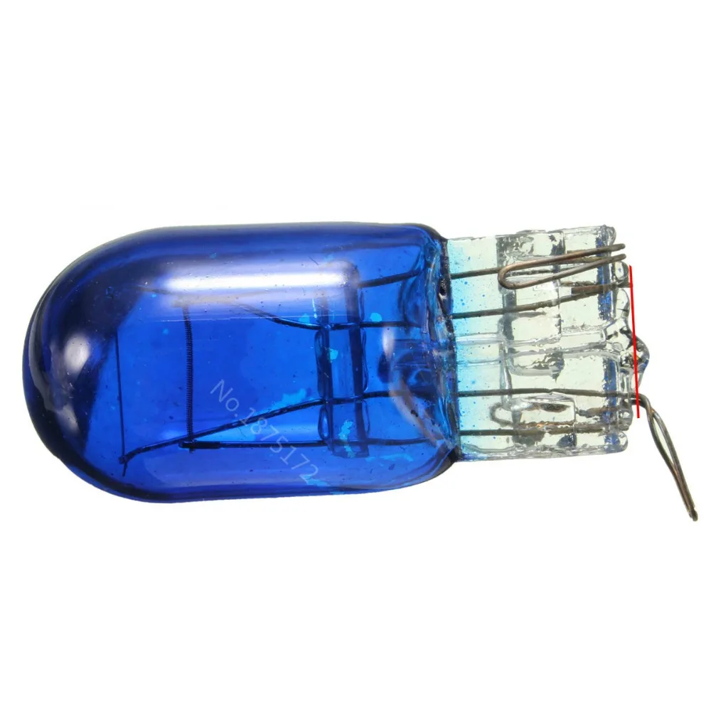 10 шт. 580 7443 1891 W21/5W T20 W3x16q Автомобильная ксеноновая синяя стеклянная Лампа 12 В 21/5 вт