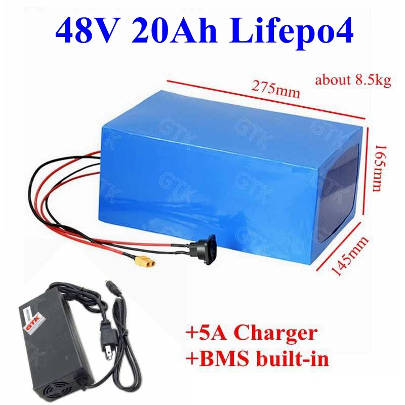 Аккумуляторная литиевая батарея lifepo4 51 2 в 48 20 Ач 45A bms 16S для электрического