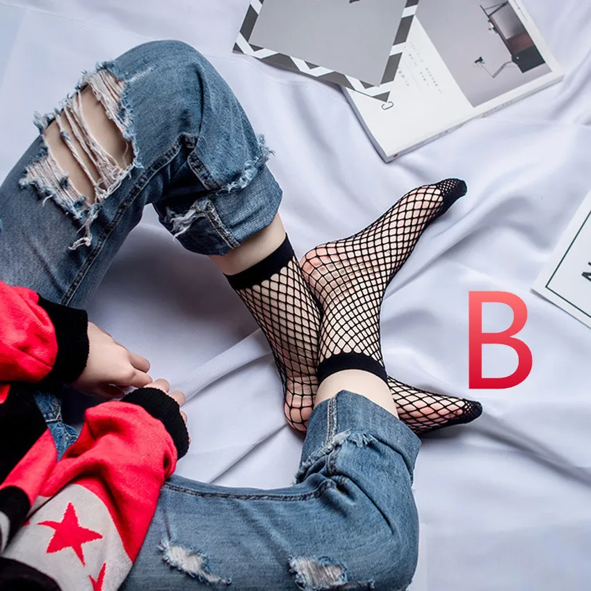 Носки женские мягкие сексуальные кружевные ажурные сетчатые Простые короткие