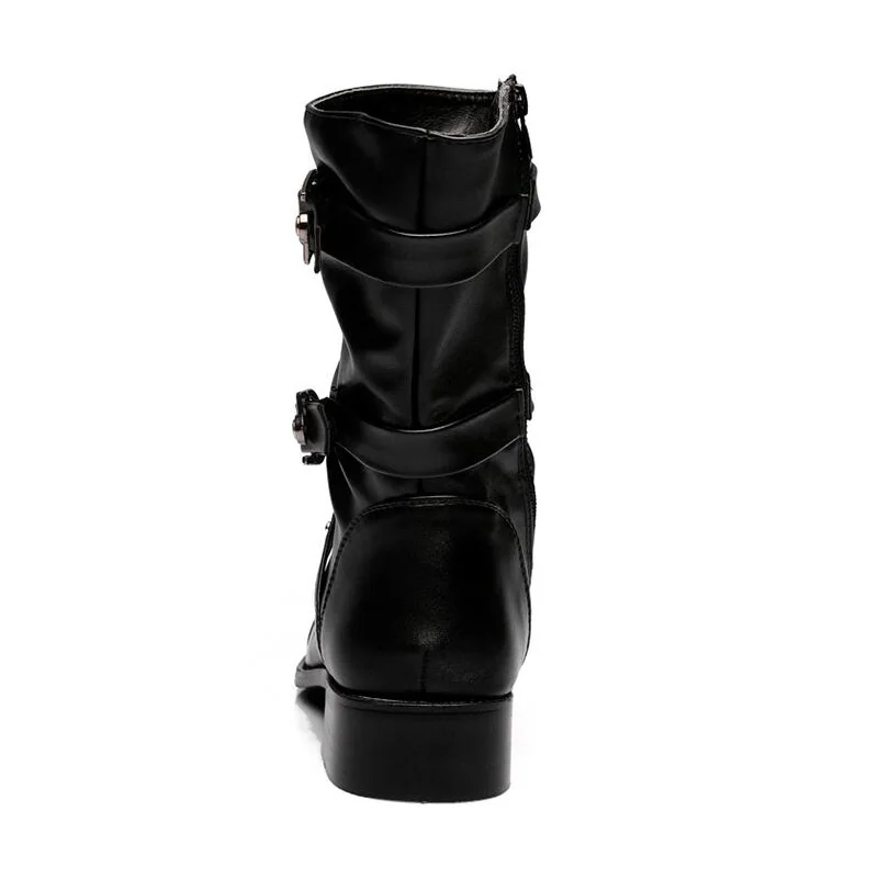 Мужские ботинки из натуральной кожи мотоциклетные с высоким берцем Брендовая