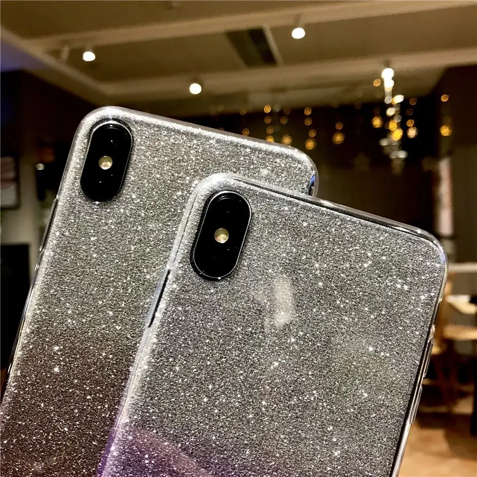 Радужный Блестящий силиконовый чехол для телефона iphone XS MAX XR Sony XZ Z5 C5 C6 Xperia X XA XA1 XA2