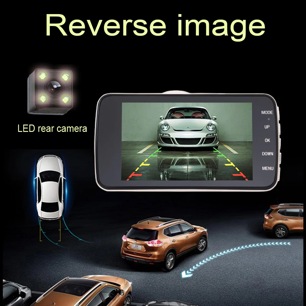 Видеорегистратор с двумя объективами Автомобильный видеорегистратор Full HD 1080 P 4