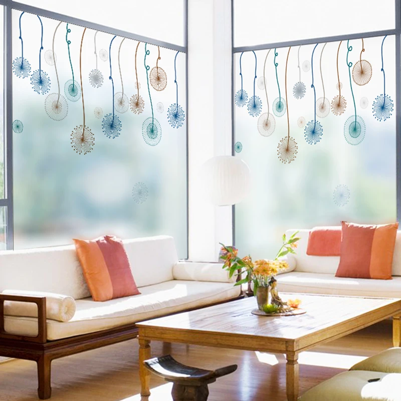 Самоклеющаяся пленка для окон цветная виниловая украшения дома Одуванчик бохо