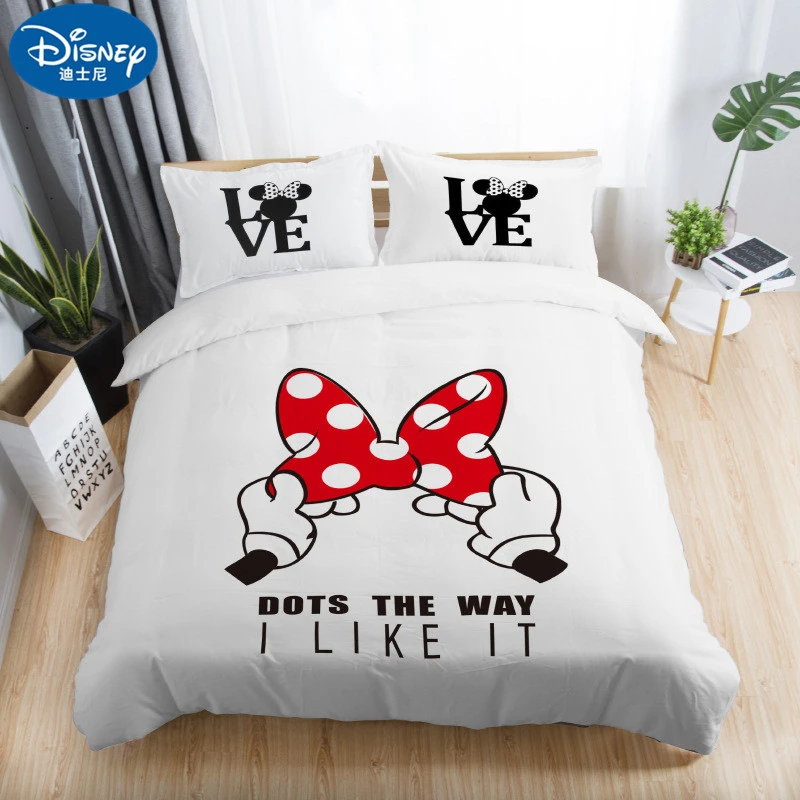 Комплект постельного белья для взрослых с 3D изображением Микки и Минни