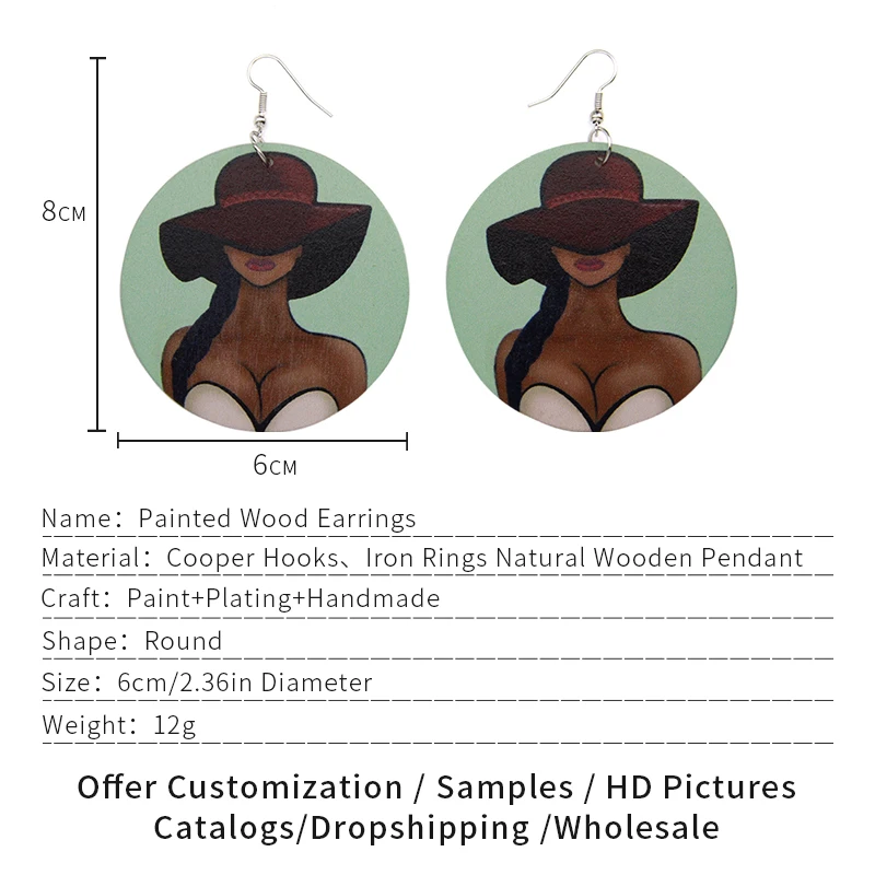 SOMESOOR афро красота черные женские художественные деревянные висячие серьги