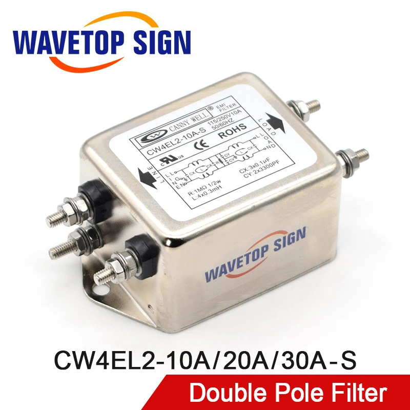 CANNY Power EMI Filter CW4EL2 10A/20A/30A S двухполюсный соединитель фильтра однофазный 220 В
