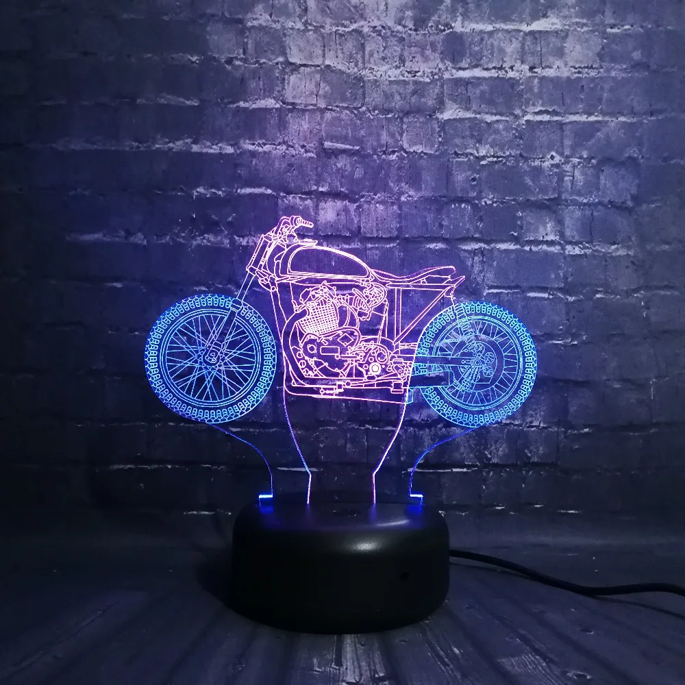 Новинка 3D лампа Mixcolor мотоцикл USB ночник настроение насекомое детские игрушки светодиодное освещение RGB лампа детские игрушки сенсорный скутер автоцикл