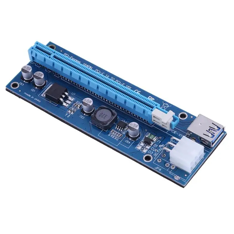 6pin стояк силовой проводки PCIE Riser USB3.0 PCI-E 1x до 16x удлинитель Riser Card для BTC Mining Antminer Litecoin Miner(только плата