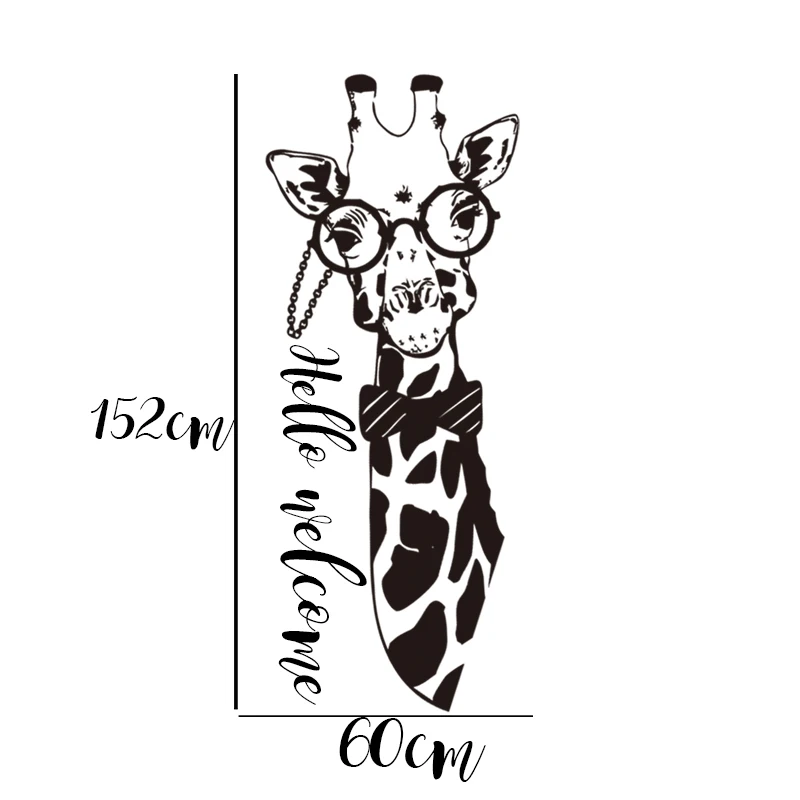 Креативные виниловые настенные наклейки с жирафом для кабинета двери