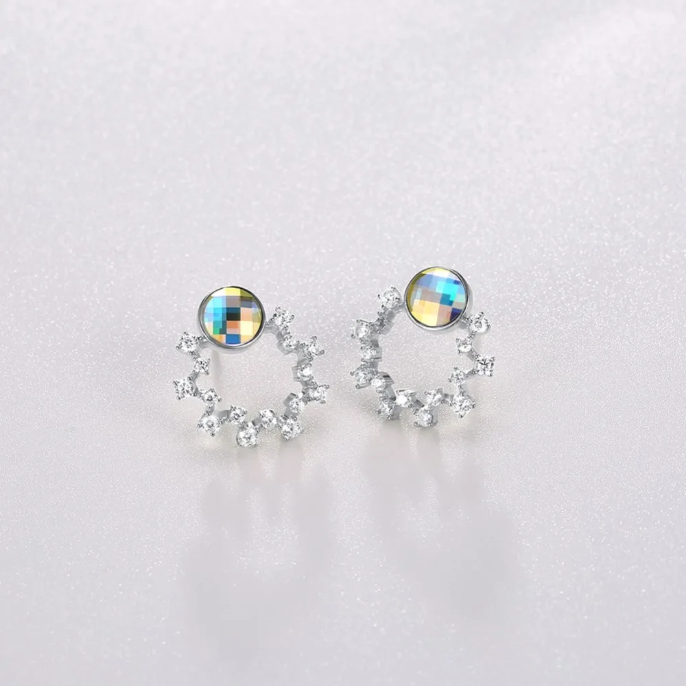 Женские серьги подвески LEKANI с кристаллами Swarovski милые капли гирляндой из золота и