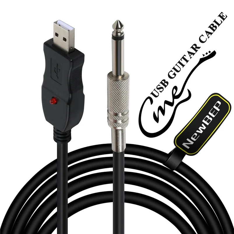 NewBEP 3 м гитарный аудиокабель USB на 6 5 мм разъем для записи компьютера бас ПК кабель