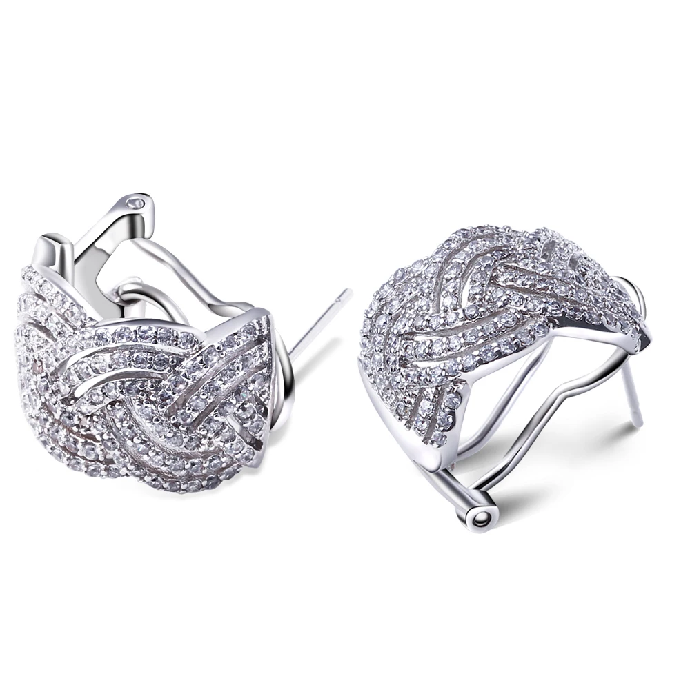 Мода Секрет Цирконий Установка Половины Круглые Серьги 206 Шт. CZ Micro Pave Свадебные