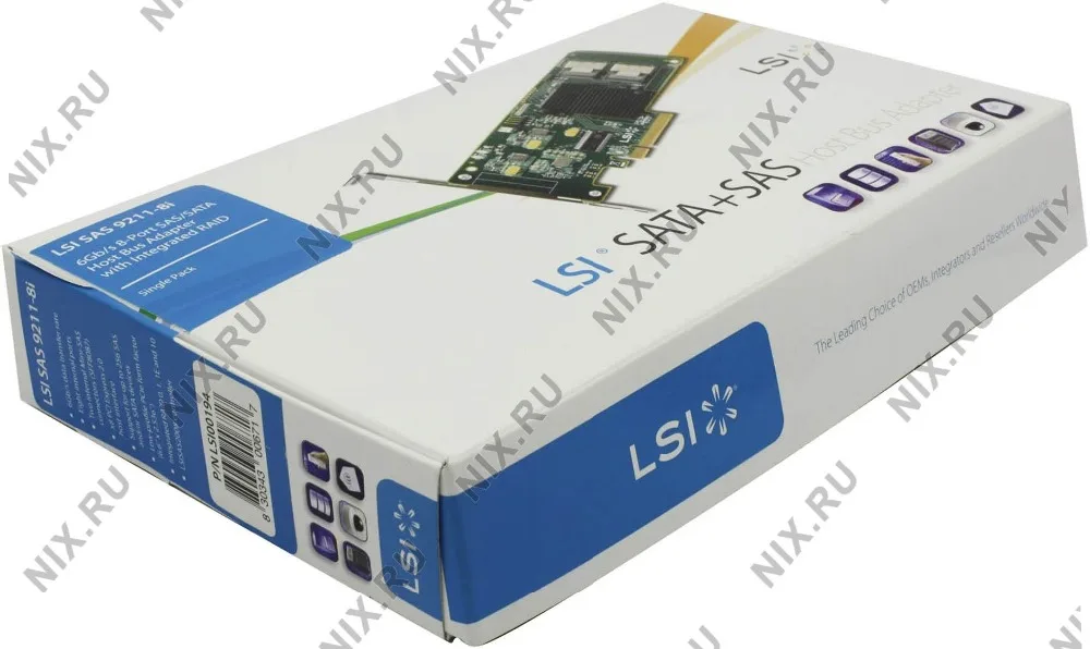 RaidStorage Avago LSI SAS 9211 8I (оригинал) LSI00194 8 портов RAID0.1.1E.10 HBA SATA SFF8087 6 ГБ PCI E 2.0X8 карта